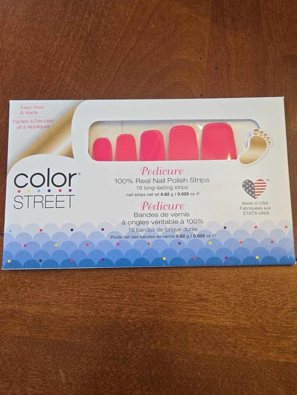Color Street Bright Pink Pedicure Nail Polish Strips